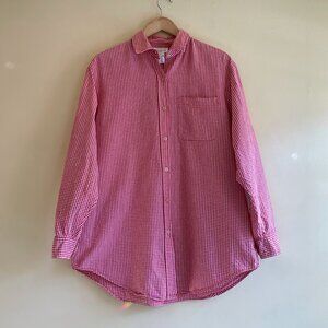 VINTAGE Jones New York Sport Red Gingham Button Up Shirt Long Sleeve Women's Siz
